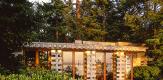 Exterior of Frank Lloyd Wright home on the Puget Sound